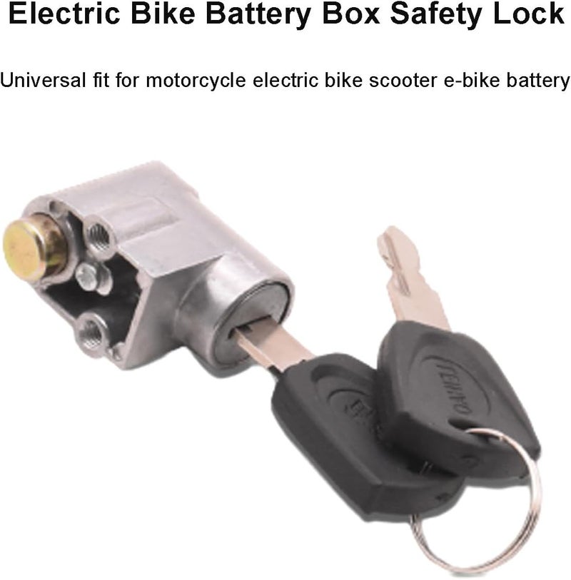 Ragyzity Electric Bike Battery Box Safety Lock, Battery Cylinder Lock Ignition Switch Anti-Theft Safety Lock, Portable Outdoor Cycling Electrombile Battery Box Lock with 2 Keys (1pc) - Image 5